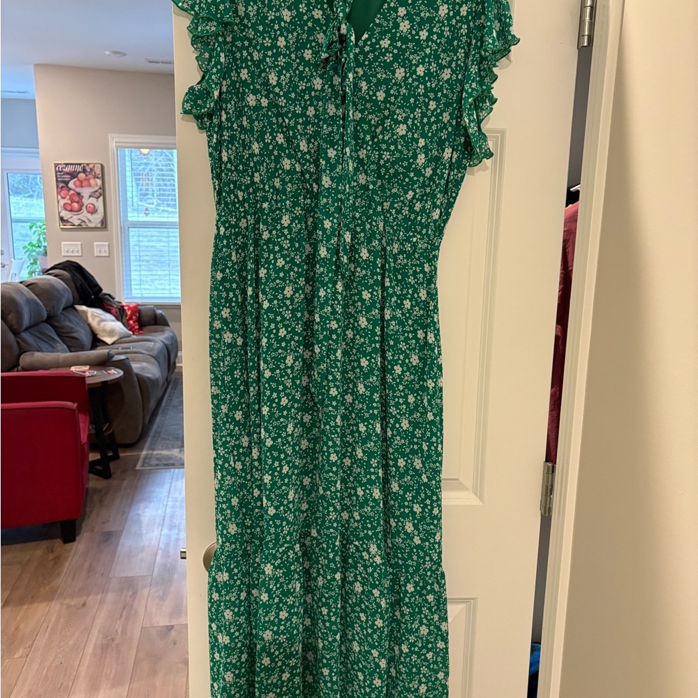 Green Floral Women's Dress